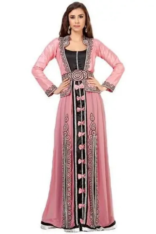 Picture of Radhe Designer White Georgette Kaftan Dress for Women - F6960