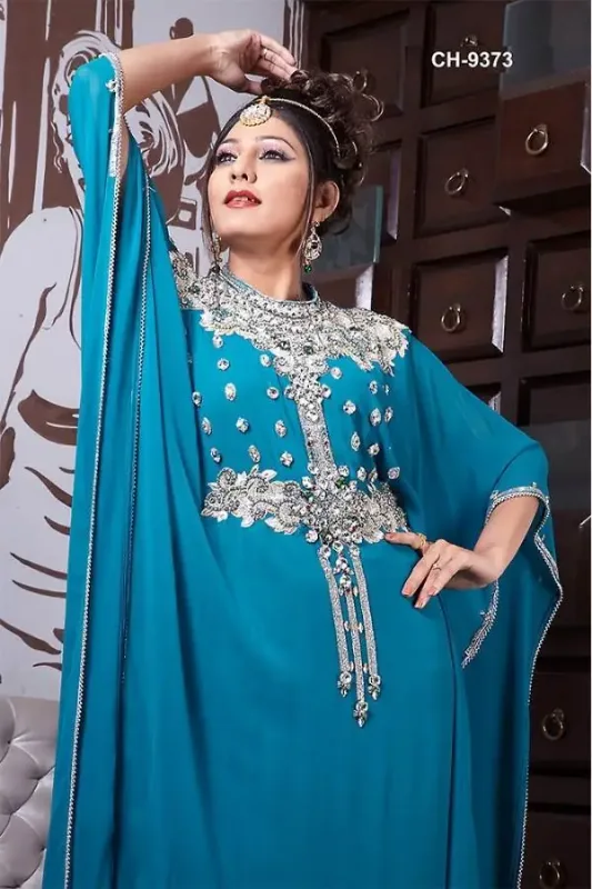 Picture of Radhe Designer Black Georgette Kaftan Dress for Women - F6059