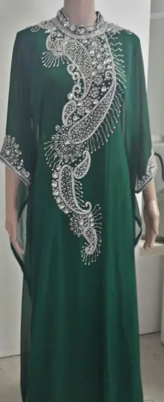 Picture of Radhe Designer White Georgette Kaftan Dress for Women - F7005