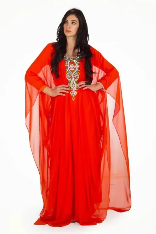 Picture of Radhe Designer Yellow Georgette Kaftan Dress for Women - F7003