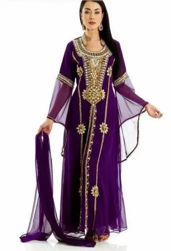 Picture of Multi Color Georgette Kaftan Dress for Women - Look 11630