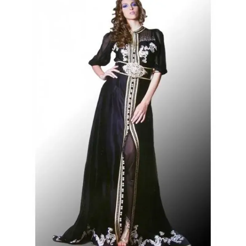 Picture of Radhe Designer Black Georgette Kaftan Dress for Women - F5815