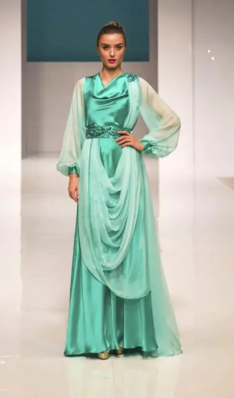 Picture of Multi Color Georgette Kaftan Dress for Women - Look 11642
