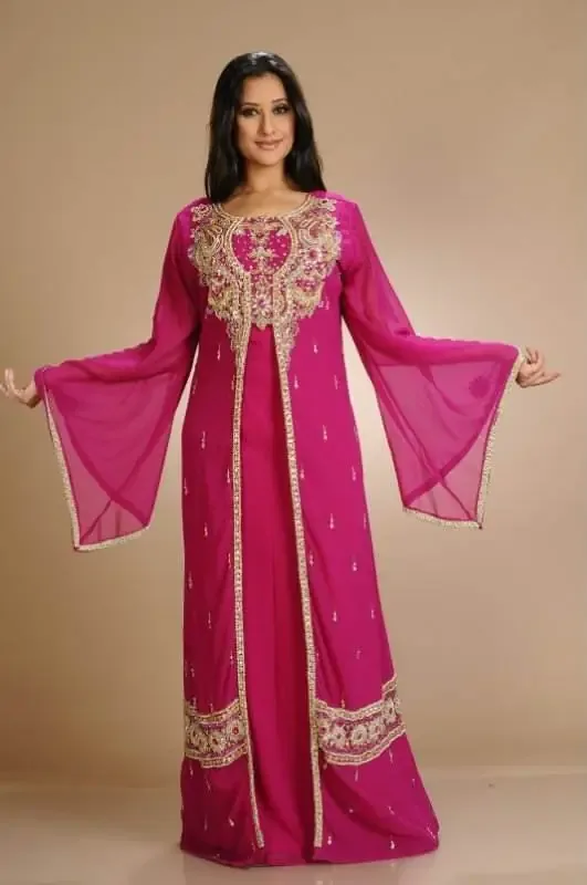 Picture of Radhe Designer Pink Cotton Kaftan Dress for Women - F10441