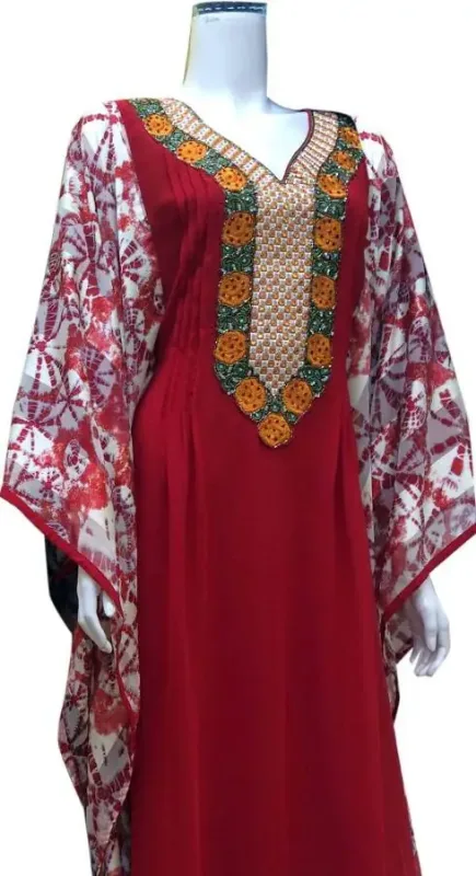 Picture of Multi Color Georgette Kaftan Dress for Women - Look 11652