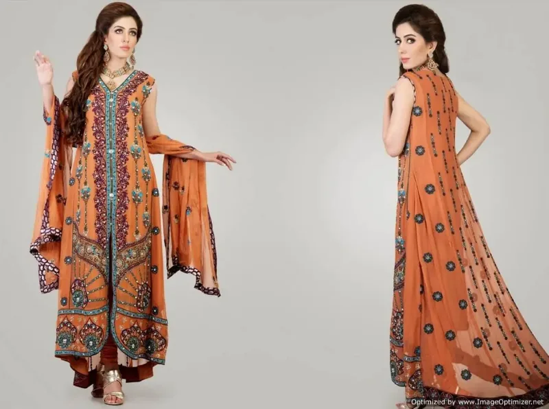 Picture of Radhe Designer White Georgette Kaftan Dress for Women - F5852