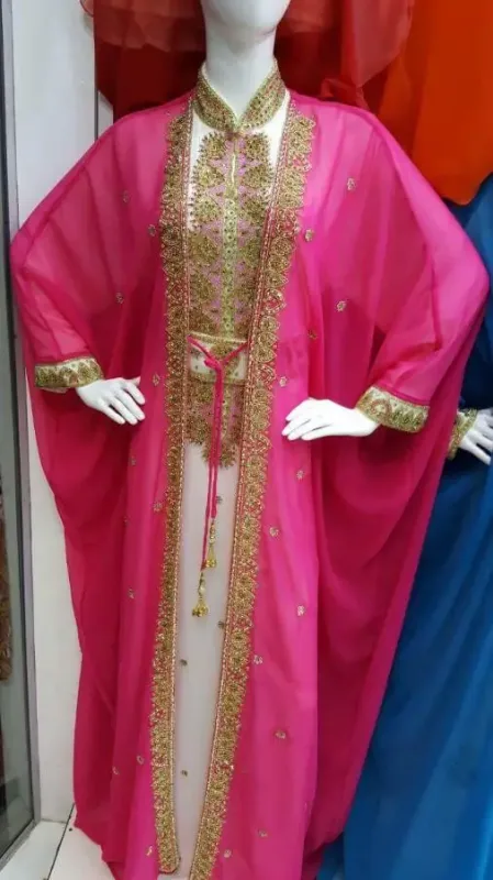 Picture of Black Georgette Kaftan Dress for Women - Look 11662
