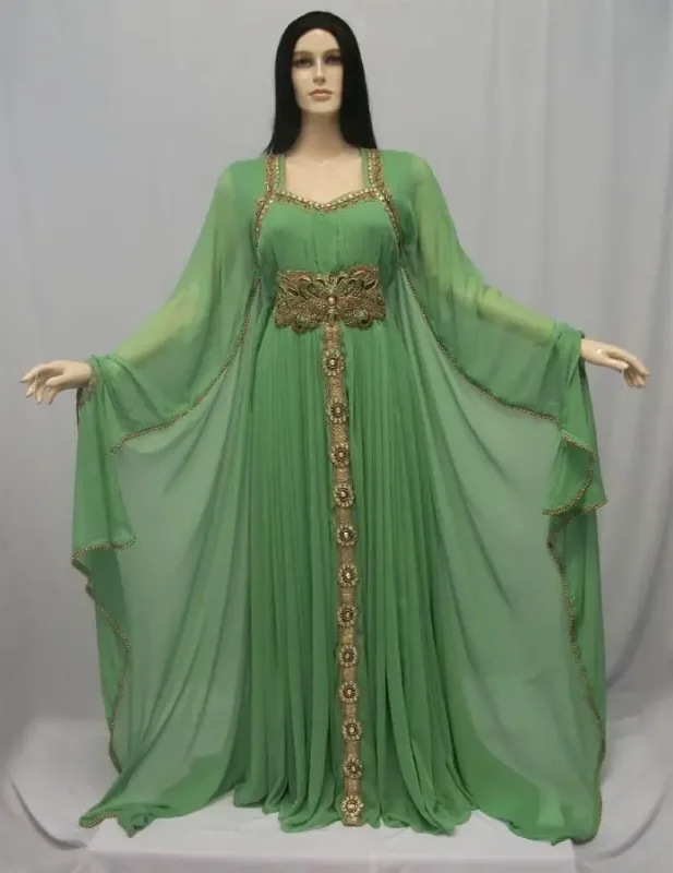 Picture of Radhe Designer Yellow Georgette Kaftan Dress for Women - F5918