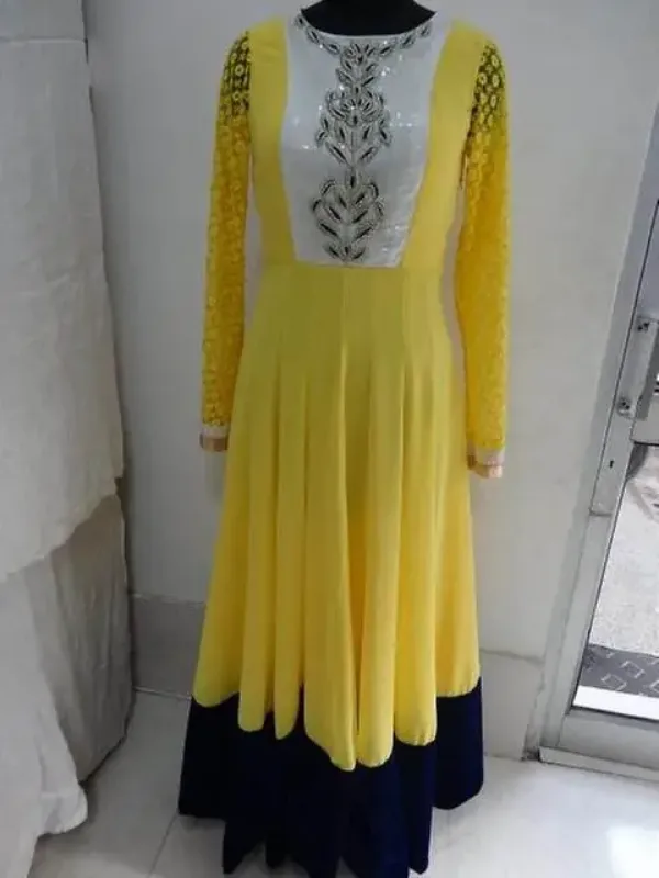Picture of Radhe Designer Purple Georgette Kaftan Dress for Women - F5857