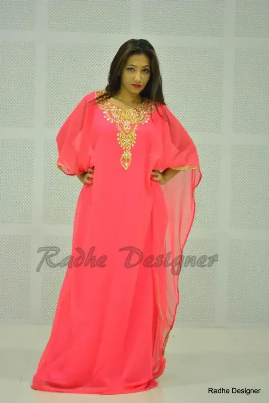 Picture of Radhe Designer Multicolor Georgette Kaftan Dress for Women - Y516