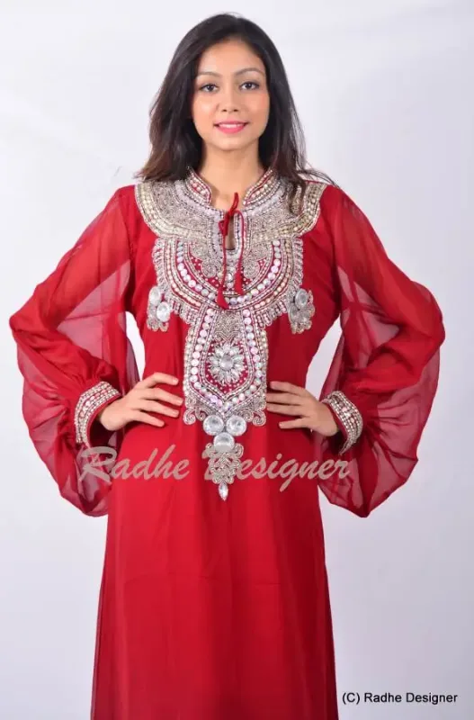 Picture of Radhe Designer Multicolor Georgette Kaftan Dress for Women - Y1060