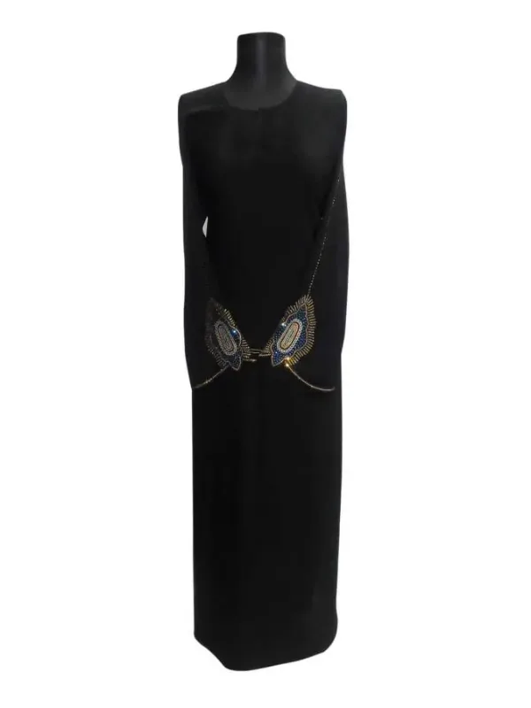 Picture of Black Georgette Kaftan Dress for Women - Look 11773