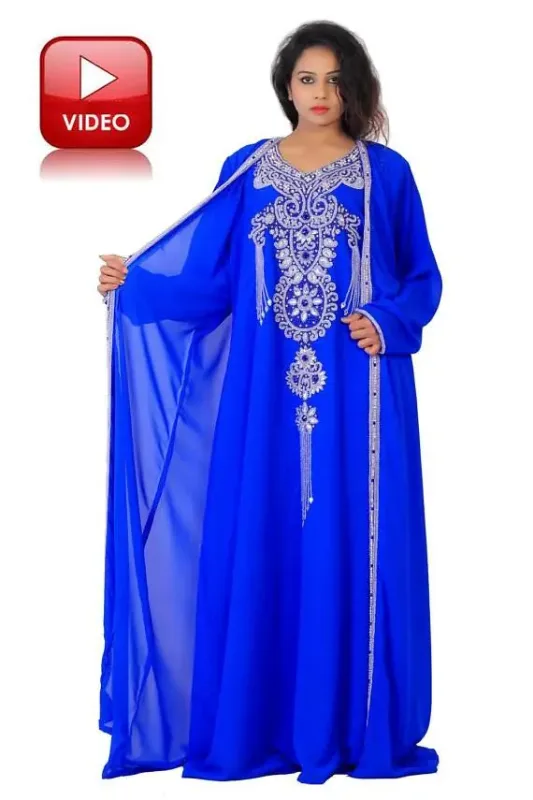 Picture of Purple Georgette Kaftan Dress for Women - Look 11781