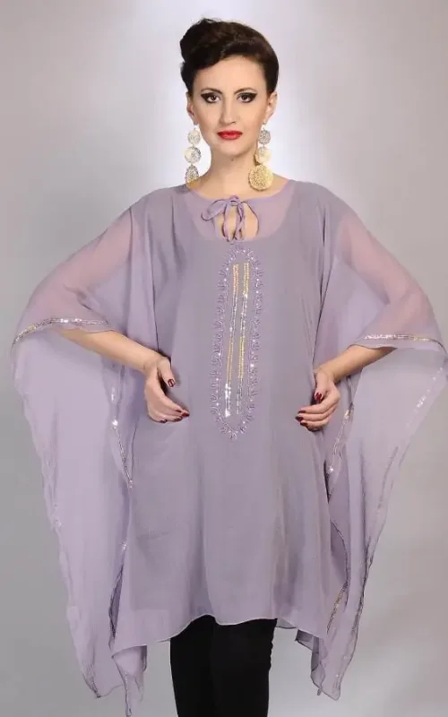 Picture of Radhe Designer Black Georgette Kaftan Dress for Women - F10623