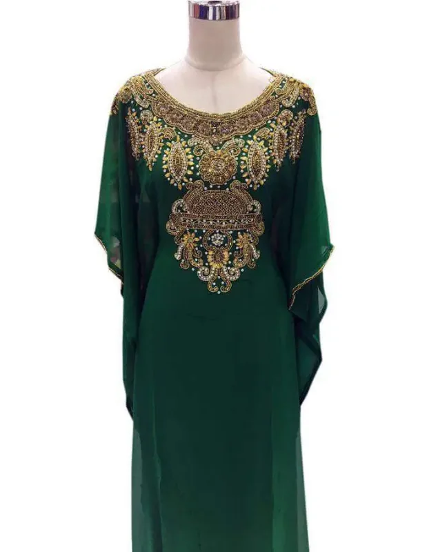 Picture of Radhe Designer White Georgette Kaftan Dress for Women - F2104