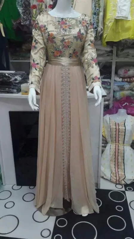 Picture of Radhe Designer White Georgette Kaftan Dress for Women - F10632