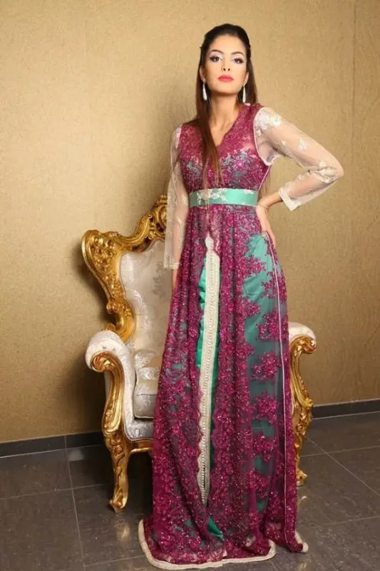 Picture of Radhe Designer Purple Georgette Kaftan Dress for Women - F9635