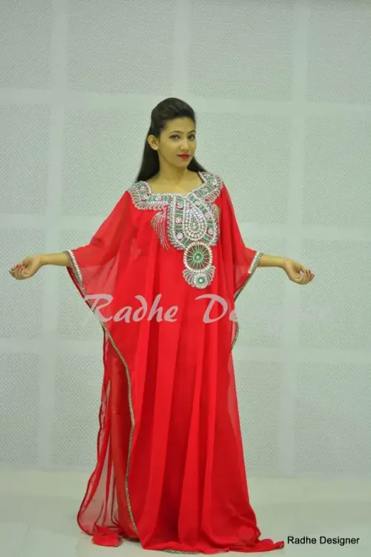 Picture of Radhe Designer Multicolor Georgette Kaftan Dress for Women - Y400