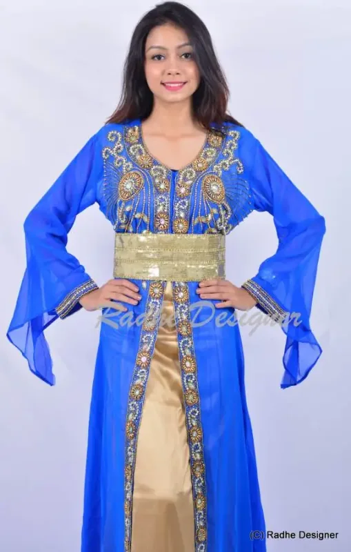 Picture of Radhe Designer Multicolor Georgette Kaftan Dress for Women - Y776