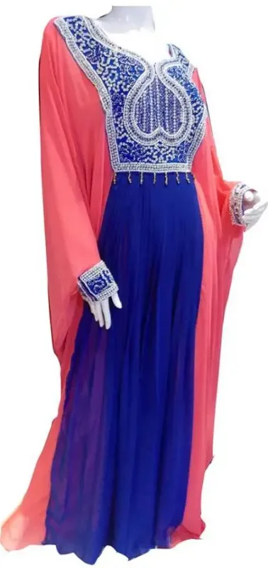 Picture of Radhe Designer White Georgette Kaftan Dress for Women - F10003