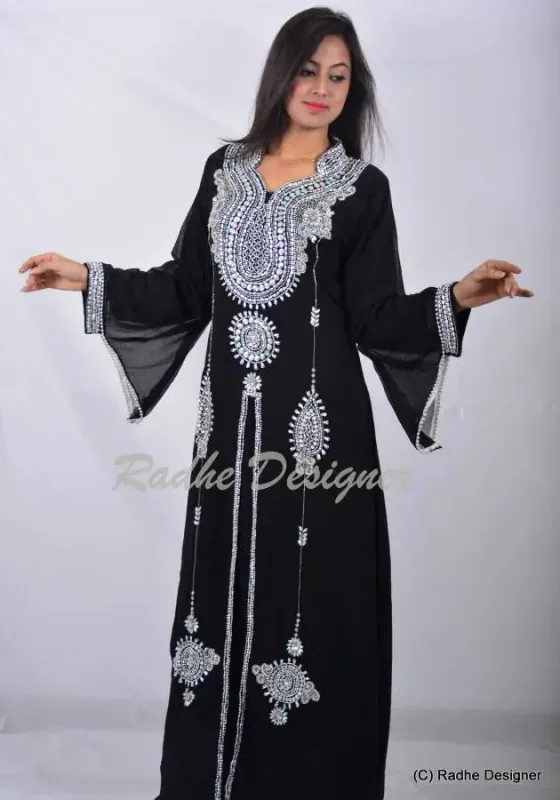 Picture of Radhe Designer Multicolor Georgette Kaftan Dress for Women - Y622