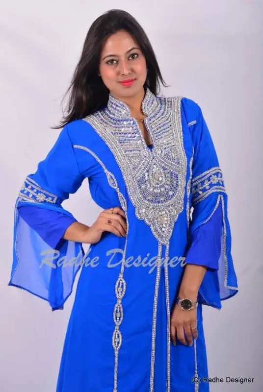 Picture of Radhe Designer Multicolor Georgette Kaftan Dress for Women - Y759