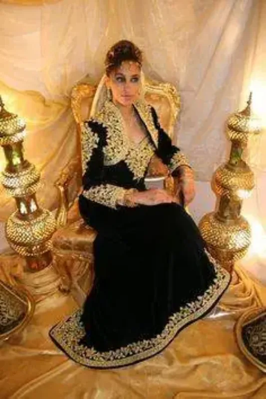 Picture of Radhe Designer Black Georgette Kaftan Dress for Women - F8933