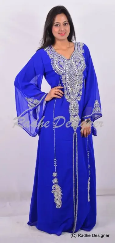 Picture of Radhe Designer Yellow Georgette Kaftan Dress for Women - Y765