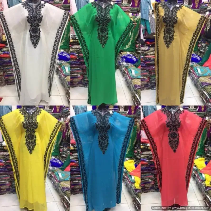 Picture of Blue Georgette Kaftan Dress for Women - Look 11906