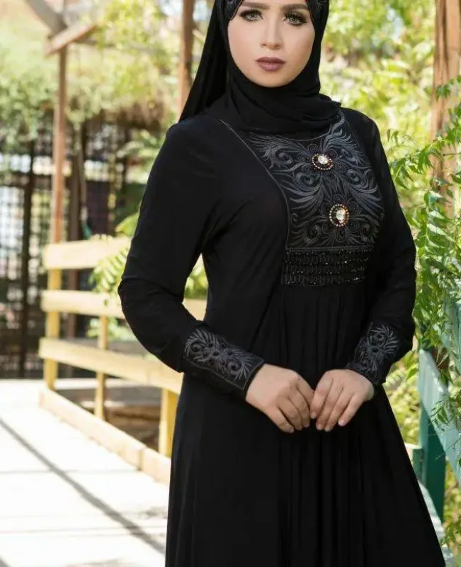 Picture of Radhe Designer Black Georgette Kaftan Dress for Women - F11421