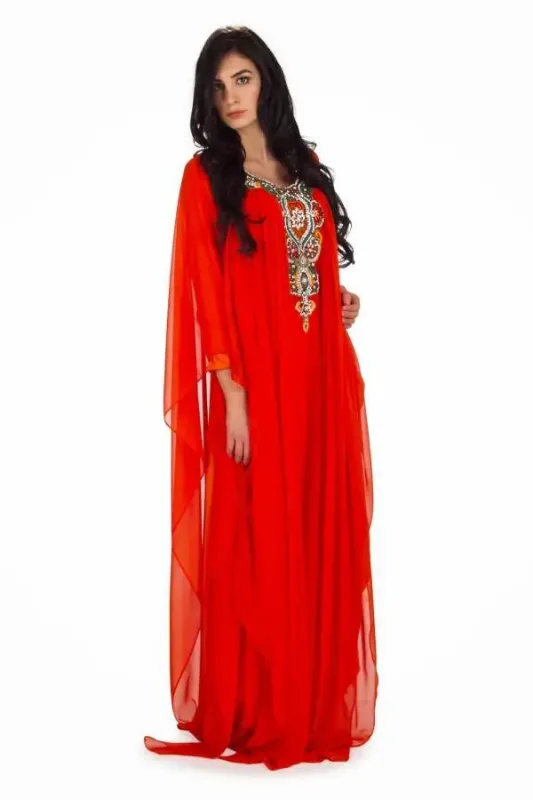 Picture of Radhe Designer Multicolor Georgette Kaftan Dress for Women - F7014