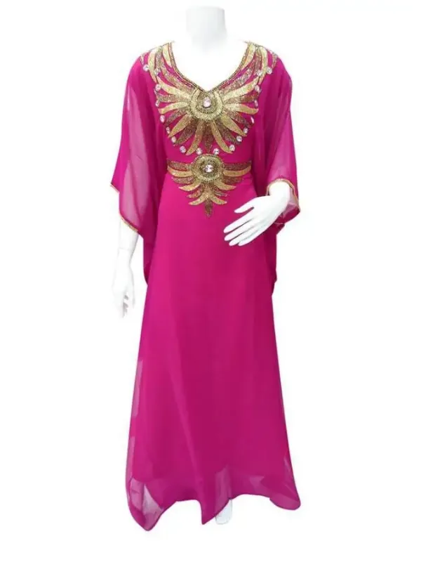 Picture of Radhe Designer Yellow Georgette Kaftan Dress for Women - F7192