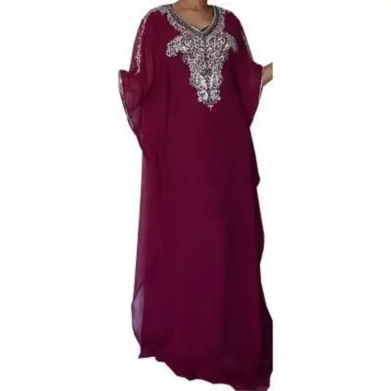 Picture of Radhe Designer White Georgette Kaftan Dress for Women - F7030