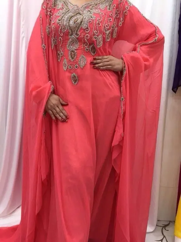Picture of Black Georgette Kaftan Dress for Women - Look 12025
