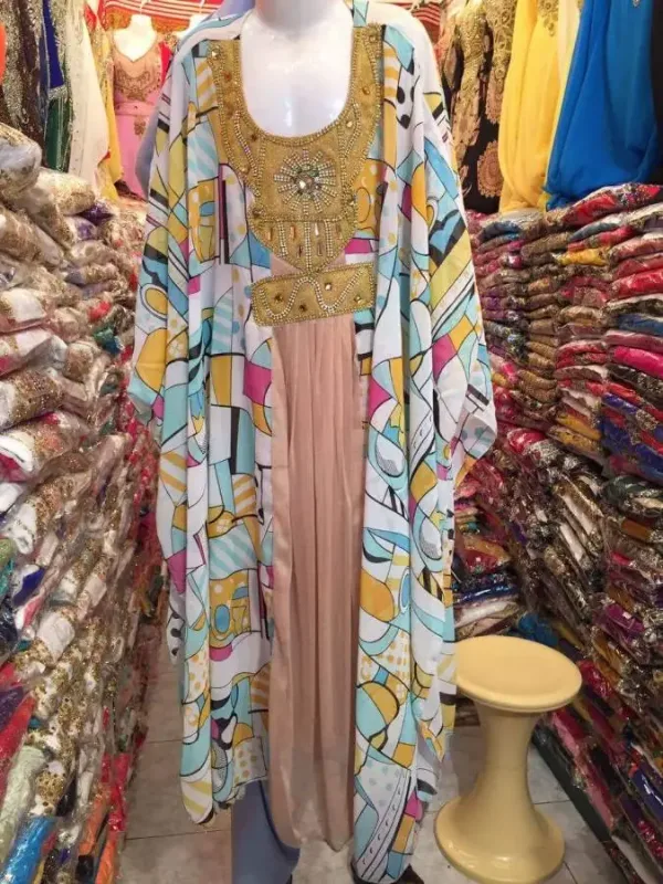 Picture of Radhe Designer White Georgette Kaftan Dress for Women - F7500