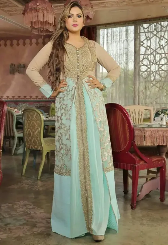 Picture of Radhe Designer Multicolor Georgette Kaftan Dress for Women - F10801