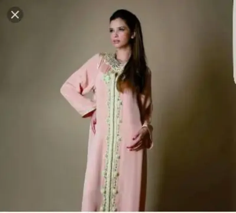 Picture of Radhe Designer White Georgette Kaftan Dress for Women - F10823
