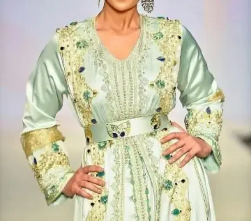 Picture of Radhe Designer White Georgette Kaftan Dress for Women - F10880