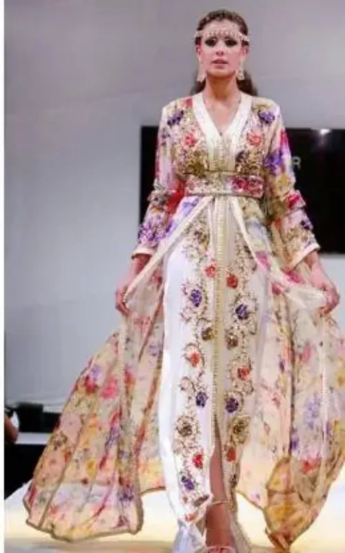 Picture of Radhe Designer White Georgette Kaftan Dress for Women - F10897