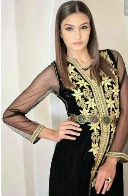 Picture of Radhe Designer Black Georgette Kaftan Dress for Women - F10909