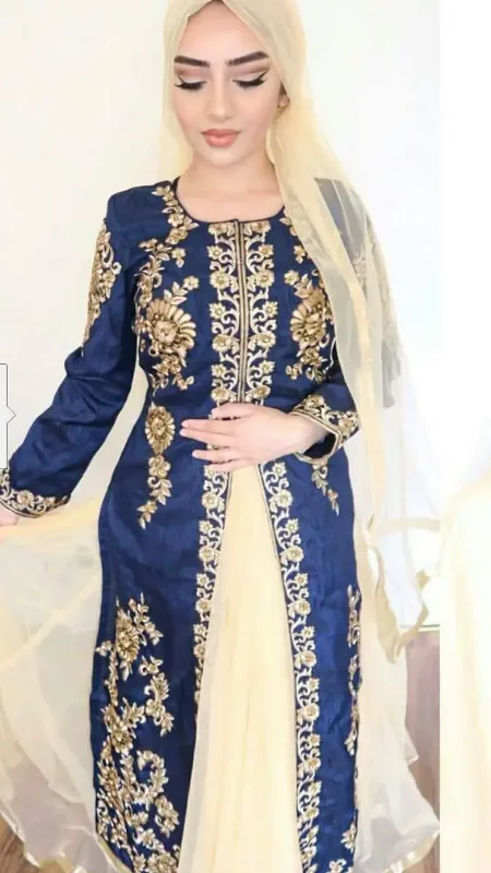 Picture of Radhe Designer Blue Georgette Kaftan Dress for Women - F10955