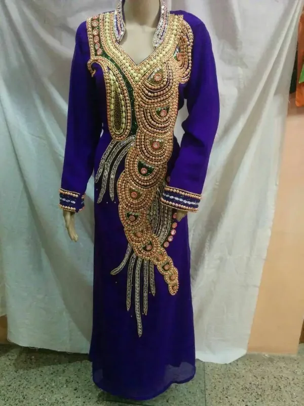 Picture of Radhe Designer White Georgette Kaftan Dress for Women - F11016