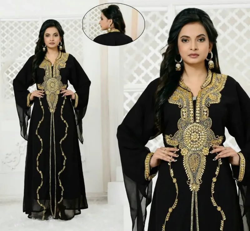 Picture of Radhe Designer Multicolor Georgette Kaftan Dress for Women - F11019