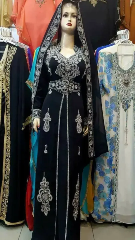 Picture of Radhe Designer White Georgette Kaftan Dress for Women - F11033