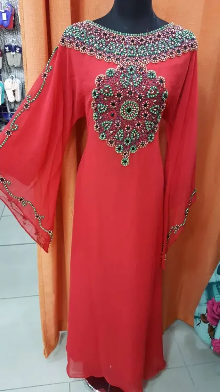 Picture of Radhe Designer White Georgette Kaftan Dress for Women - F11027