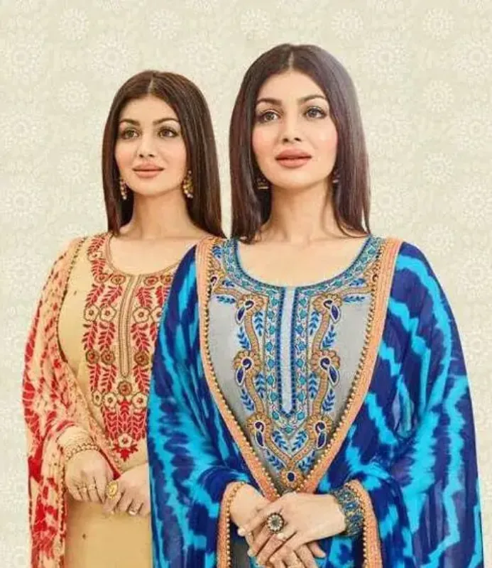Picture of Radhe Designer White Georgette Kaftan Dress for Women - F11061