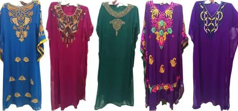 Picture of Multi Color Georgette Kaftan Dress for Women - Look 12268