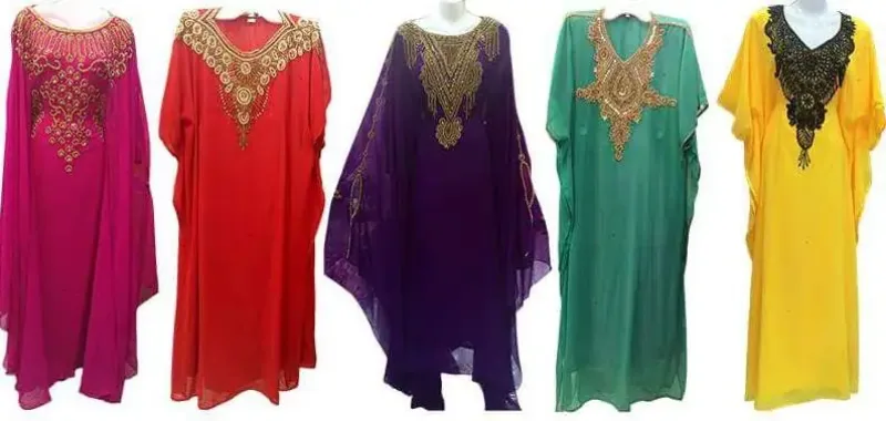 Picture of Multi Color Georgette Kaftan Dress for Women - Look 12276