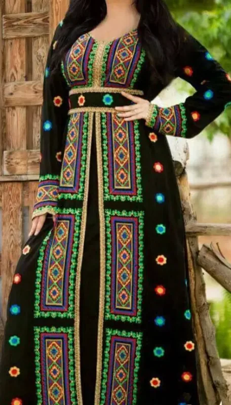 Picture of Radhe Designer Multicolor Georgette Kaftan Dress for Women - F11088