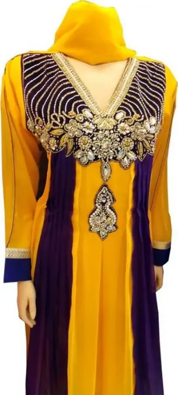 Picture of Radhe Designer White Georgette Kaftan Dress for Women - F7517